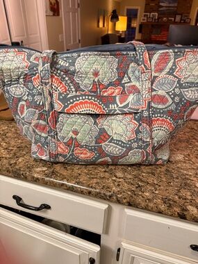 Vera Bradley Quilted Floral Diaper Bag - Slate Blue, Coral & Mint